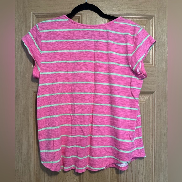 Le Tigre Pink and Green Striped Tee - Picture 7 of 7